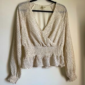 NWOT Japna Crop Top in crème and brown Size L